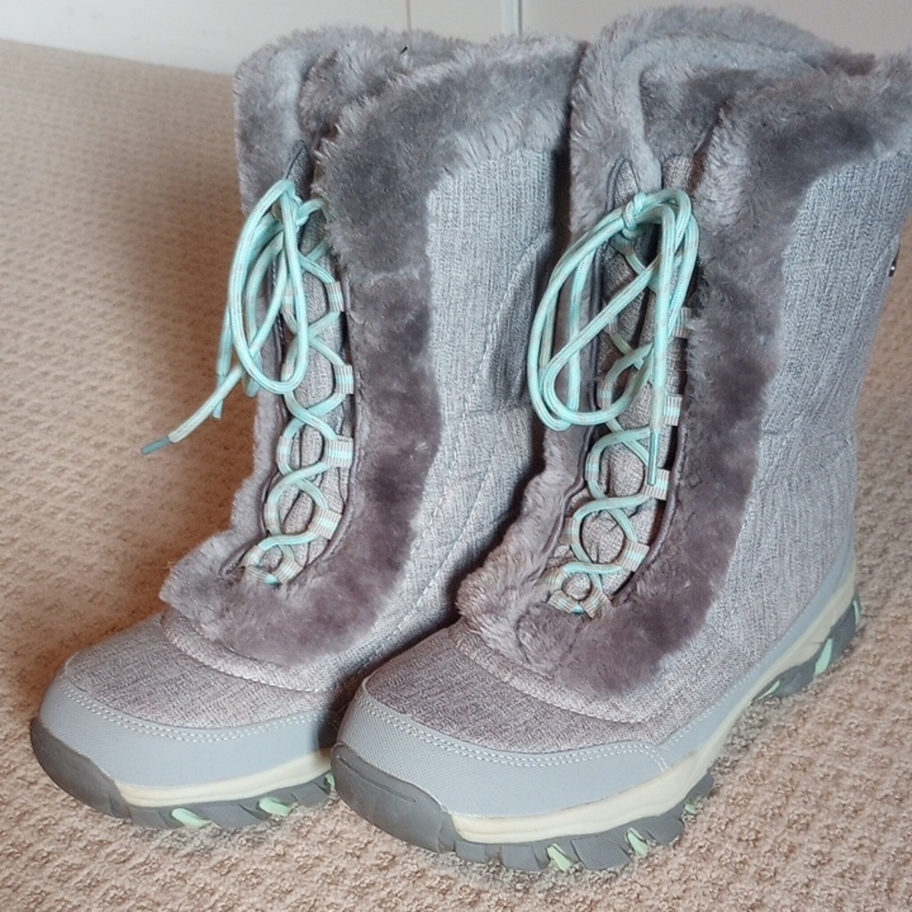 Women's Gray Winter Boots with Faux Fur Mountain Warehouse Size 10